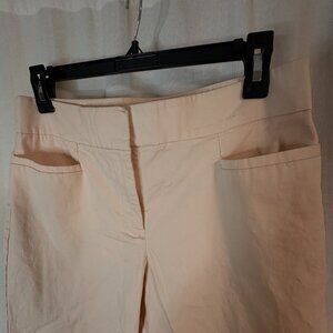 Ann Taylor Factory Petite 4P Pastel Peach Straight Crop Chino Pants